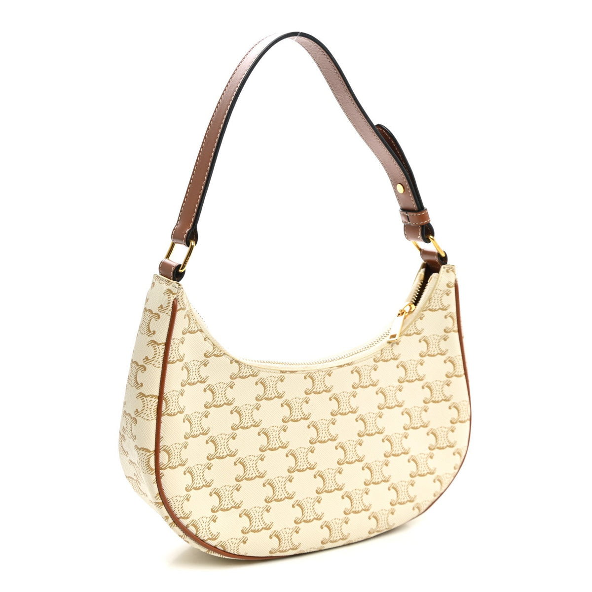 Calfskin Canvas Shoulder Bag - White