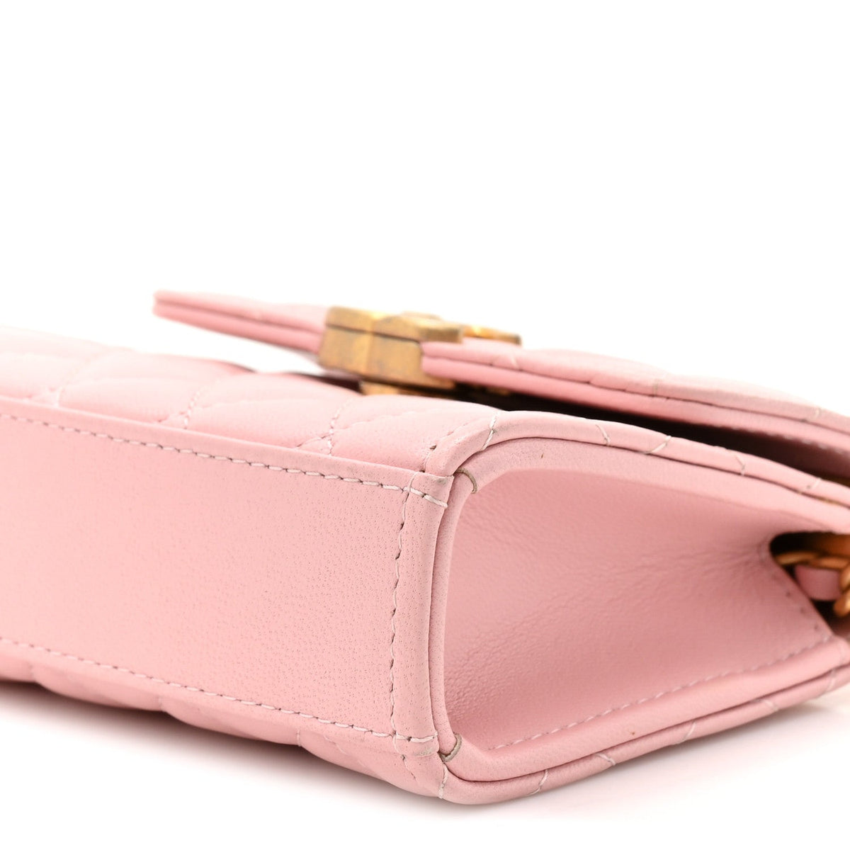 Mini Quilted Lambskin Flap Shoulder Bag - Pink