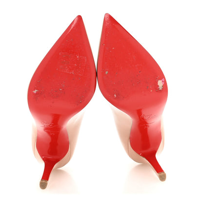 Christian Louboutin Patent Women's Pigalle 100 Pumps 35 Nude