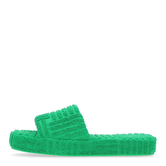 Bottega Venetaresort Sponge Slides Sandals Grass