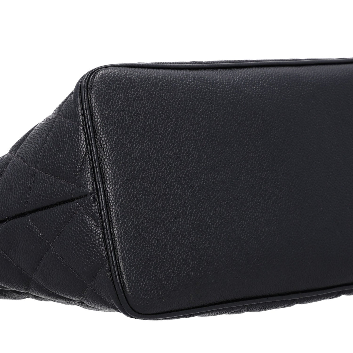 Quilted Caviar Tote Bag - Black