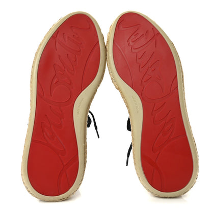 Christian Louboutin Toile Calfskin Espasneak Flat Women's Sneakers 36 Obscur