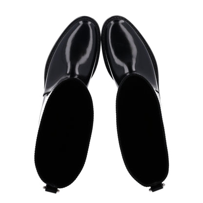 Saint Laurent Vitello Calfskin Women's Ruinart Hunt 25 Boots 37.5 Black