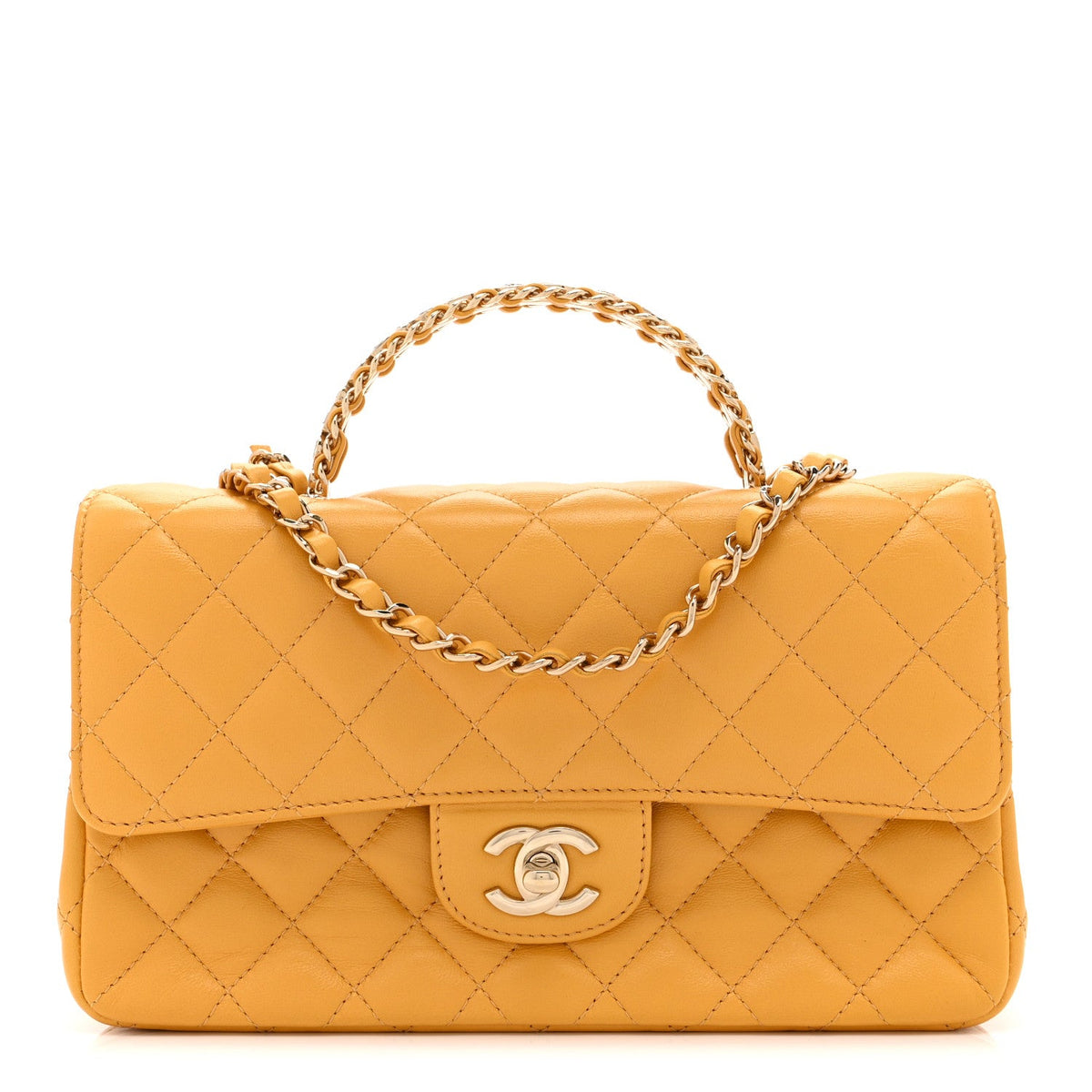 Medium Quilted Lambskin Flap Shoulder Bag - Tan