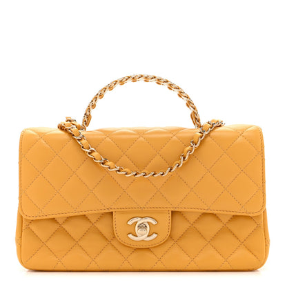 Medium Quilted Lambskin Flap Shoulder Bag - Tan