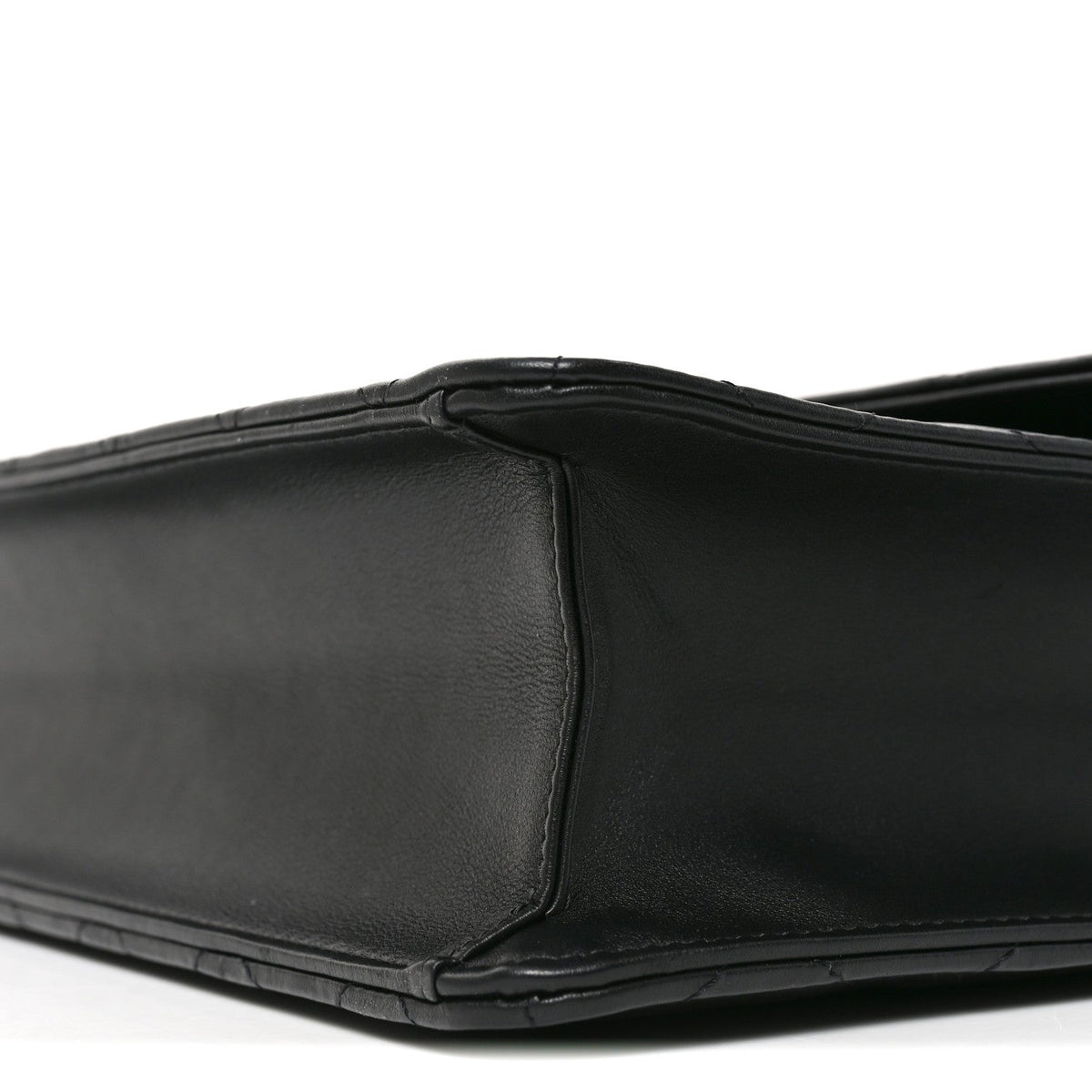 Quilted Lambskin Satchel Bag - Black