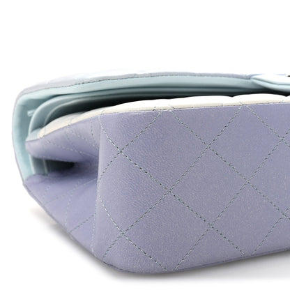 Medium Quilted Lambskin Flap Shoulder Bag - Light Blue