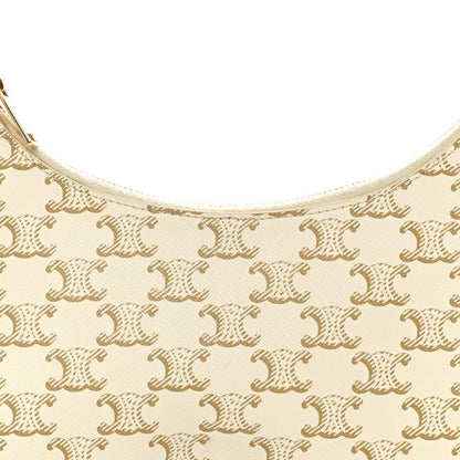 Calfskin Canvas Shoulder Bag - White