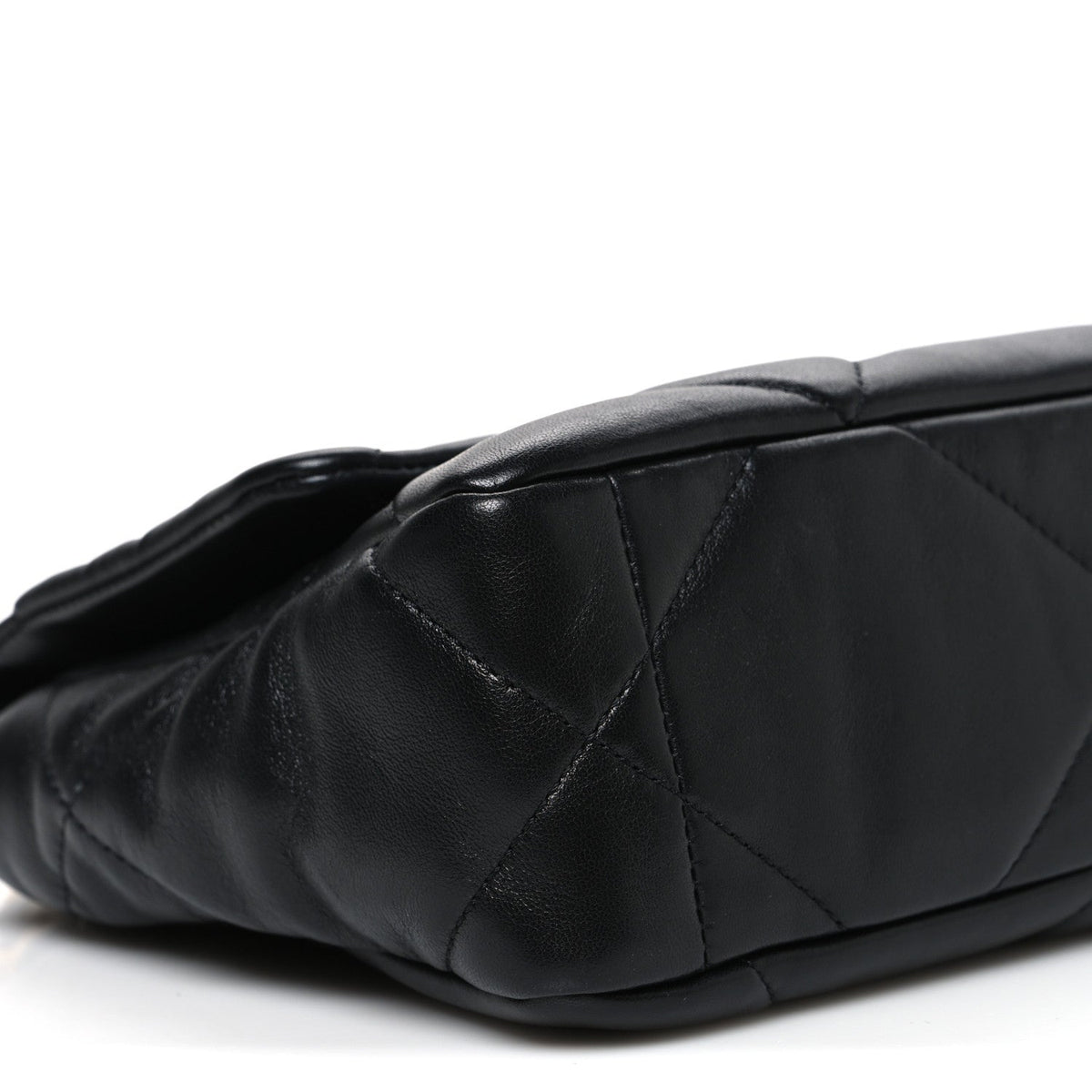 Medium Quilted Lambskin Flap Shoulder Bag - Black