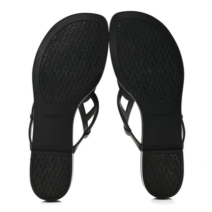 Hermès Rubber Women's Egerie Sandals 36 Black