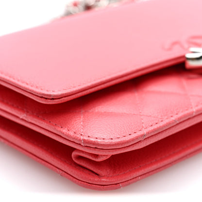 Quilted Calfskin Wallet Bag - Pink