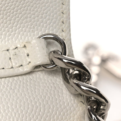 Quilted Caviar Clutch Bag - White