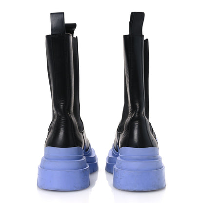 Bottega Veneta Calfskin Women's The Tire Chelsea Boots 40 Black Periwinkle
