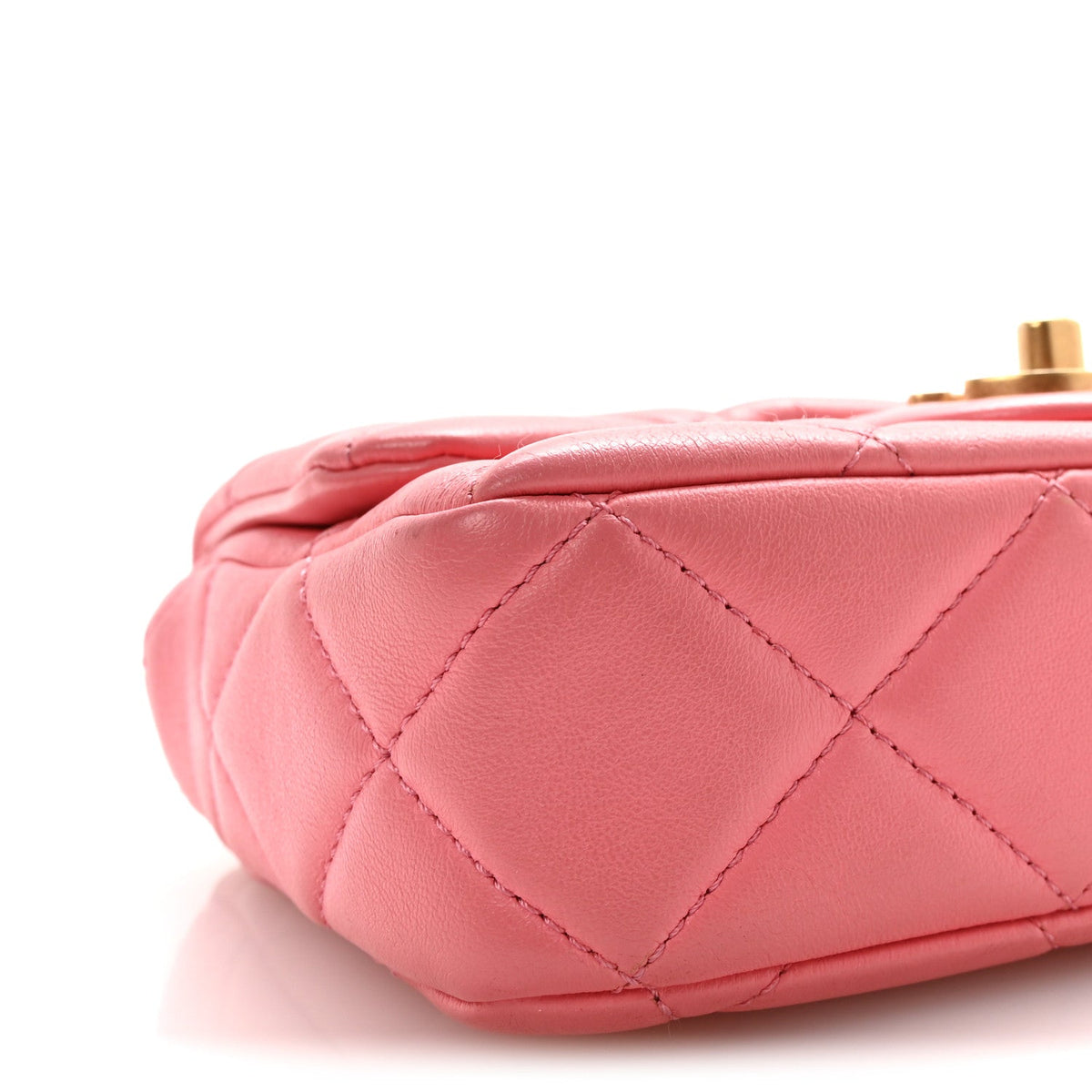 Mini Quilted Lambskin Flap Shoulder Bag - Pink