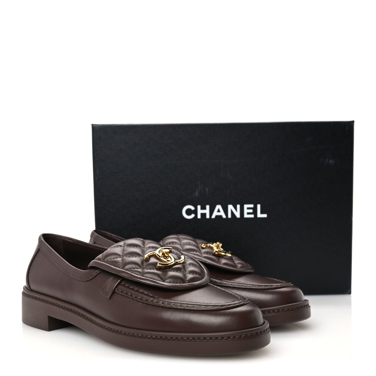 Chanel Lambskin Quilted CC Turnlock Women's Loafers