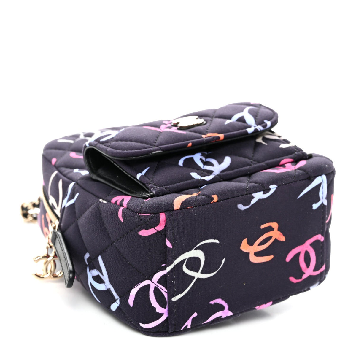 Mini Quilted Fabric Backpack - Black