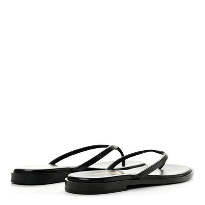 Chanel Goatskin CC Times Square Women's Thong Sandals