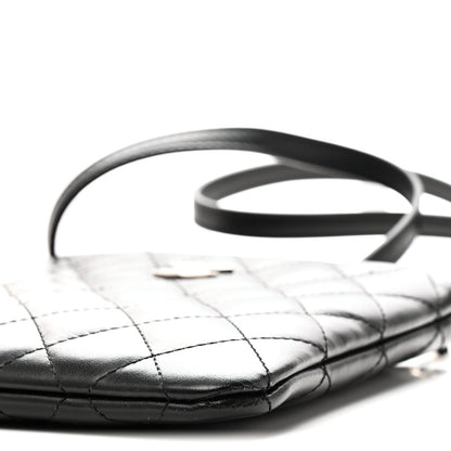 Quilted Lambskin Crossbody Bag - Black