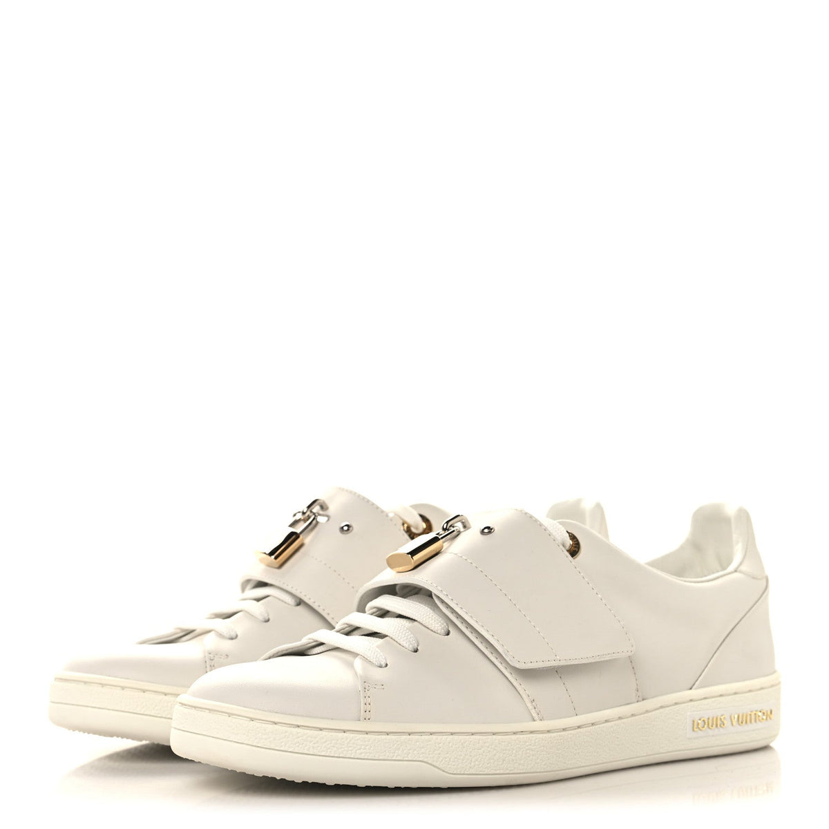 Louis Vuitton Calfskin Women's Front Row Sneakers 36.5 White