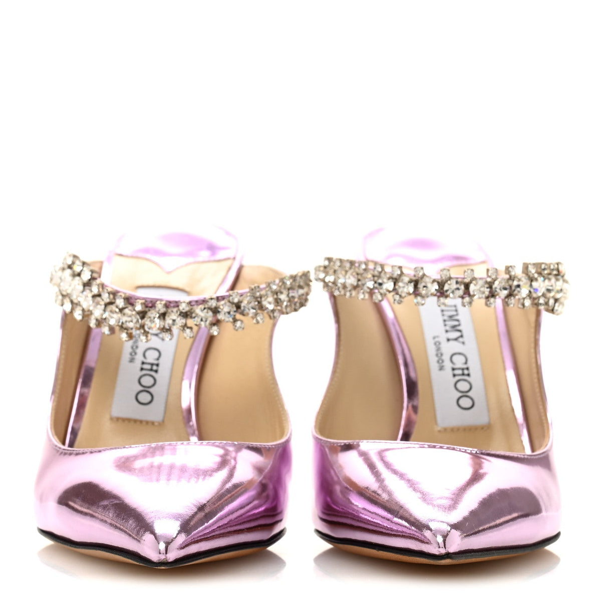 Jimmy Choo Metallic Patent Women's Bing 100 Pumps 36 Mauve