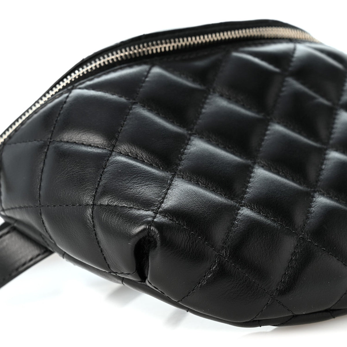 Quilted Calfskin Belt Bag - Black