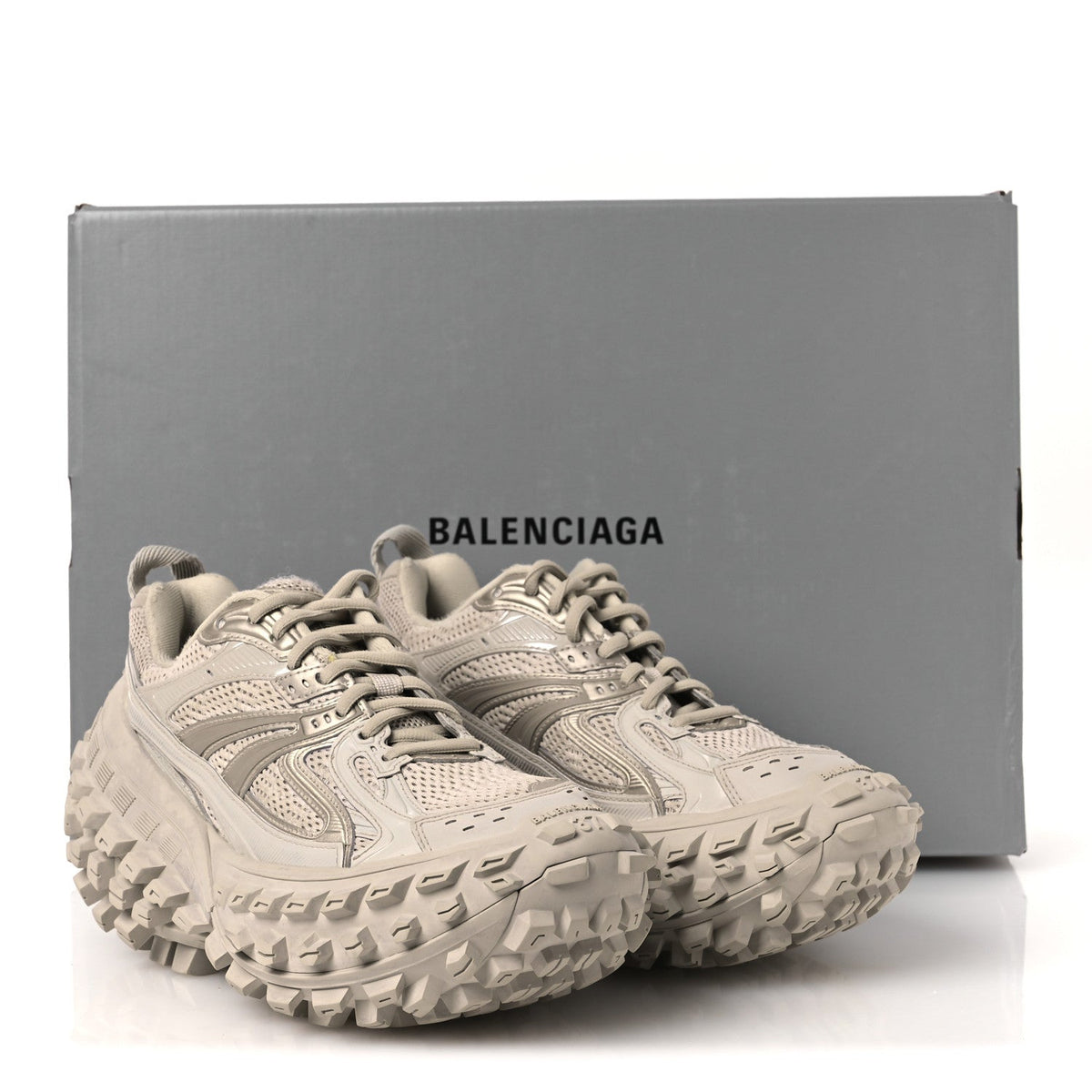 Balenciaga Rubber Mesh Women's Defender Sneakers 37 Beige