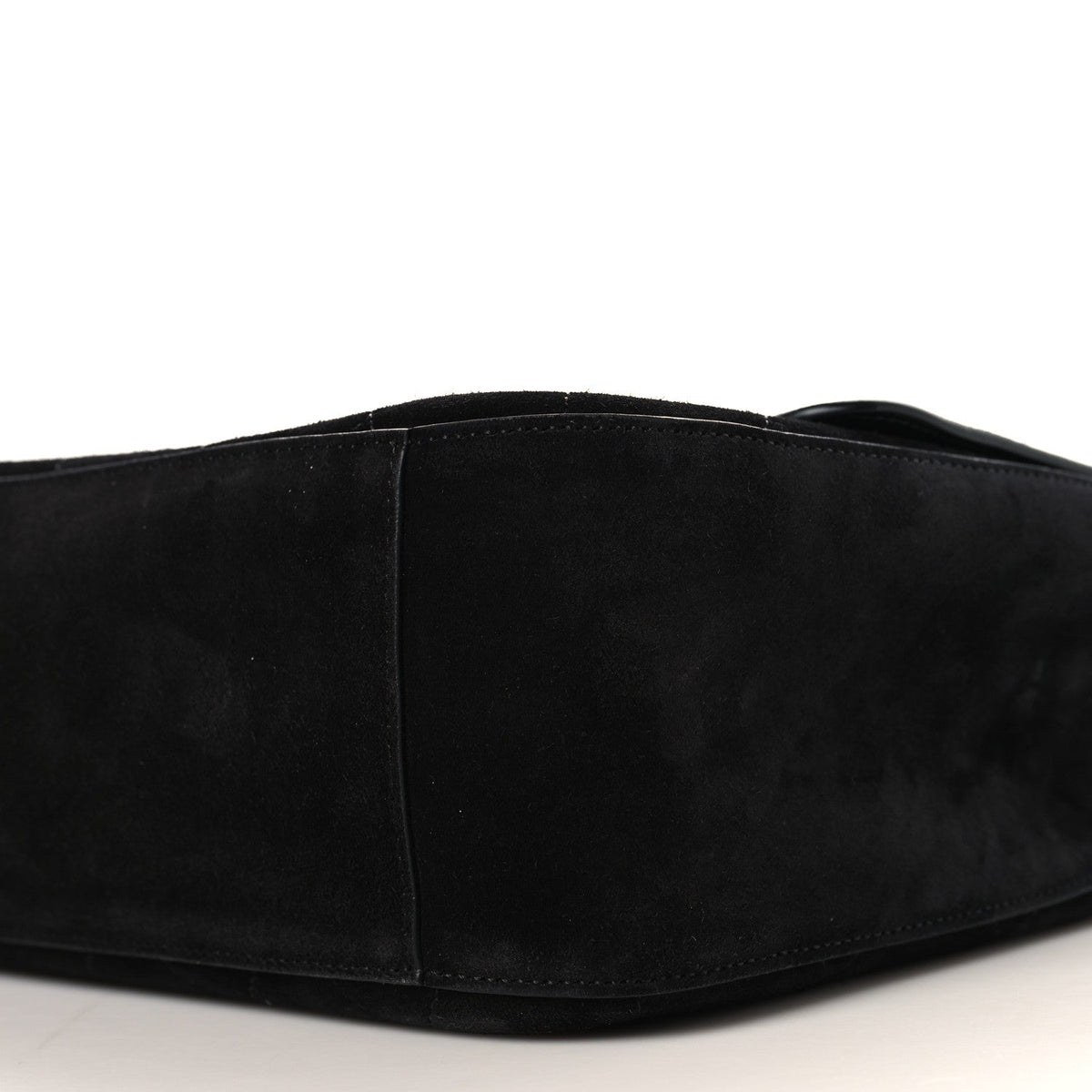 Small Calfskin Suede Flap Shoulder Bag - Black