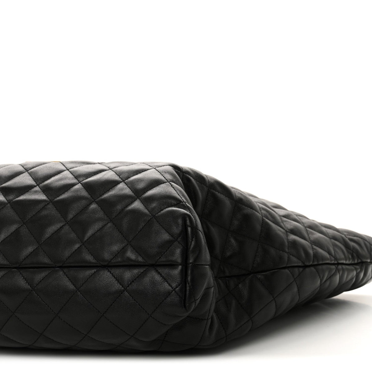 Maxi Quilted Lambskin Tote Bag - Black