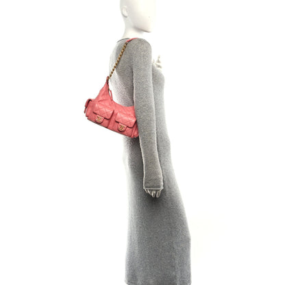 Quilted Lambskin Hobo Bag - Pink