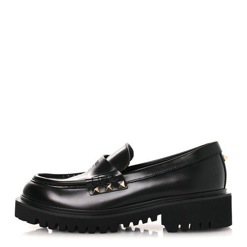 Garavanicalfskin Rockstud Loafers Black