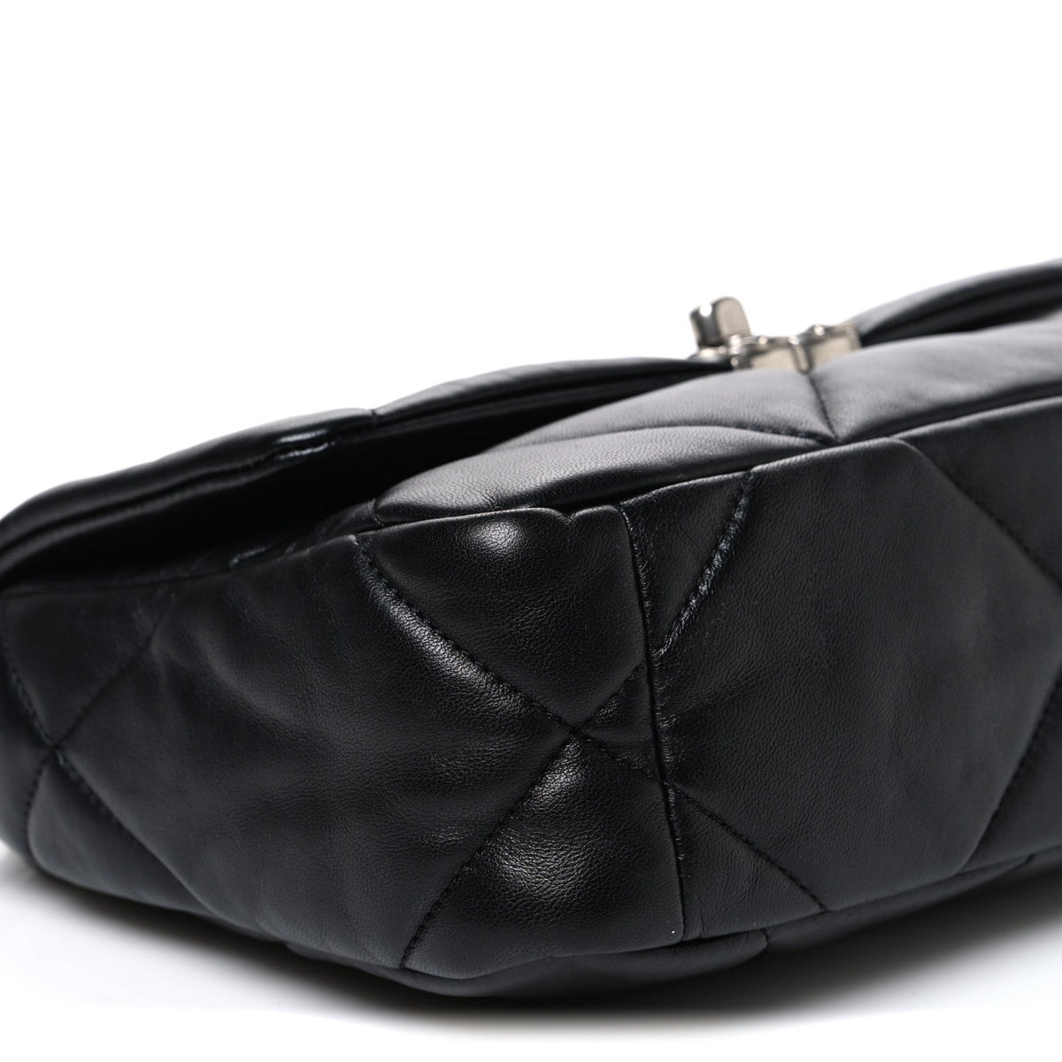 Medium Quilted Lambskin Flap Shoulder Bag - Black