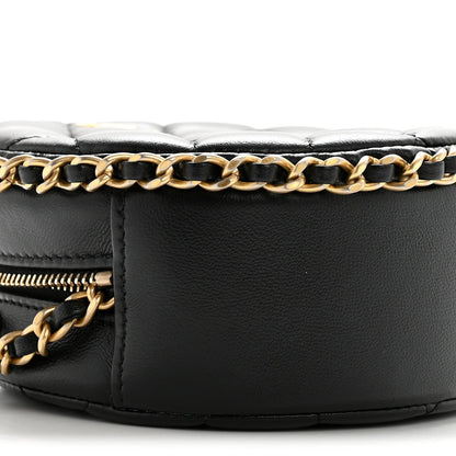 Quilted Lambskin Clutch Bag - Black