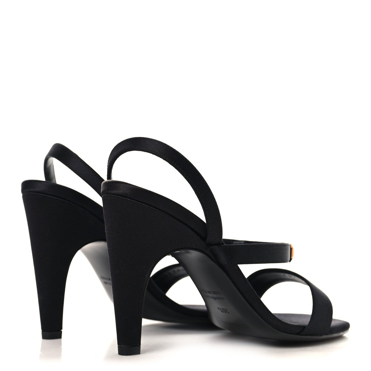 Hermes Satin Women's Glamour 95 Sandals 36.5 Black