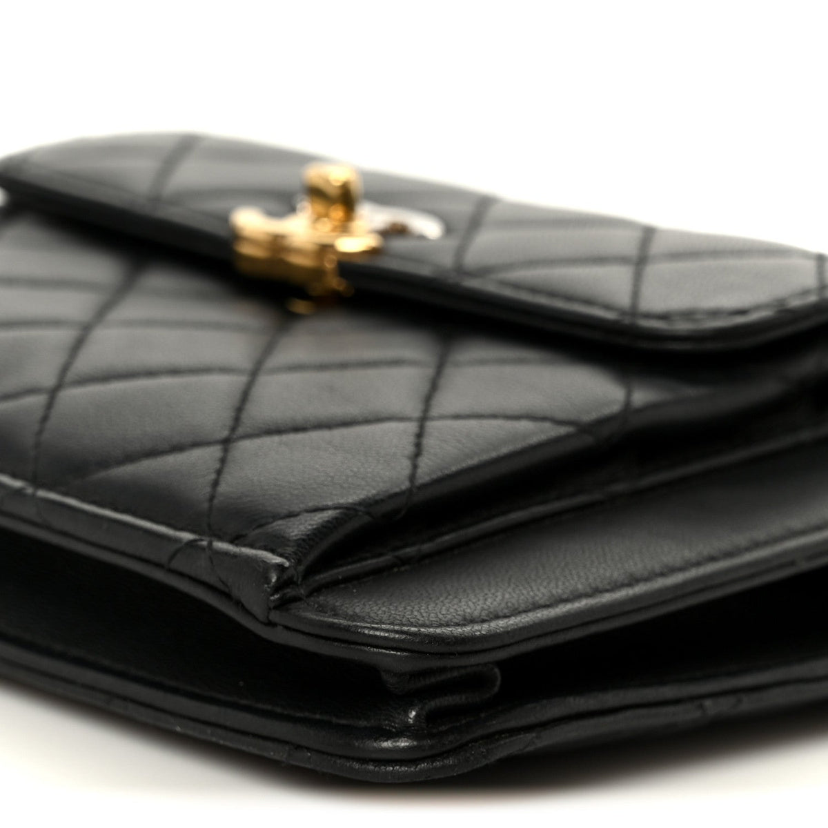 Quilted Lambskin Clutch Bag - Black