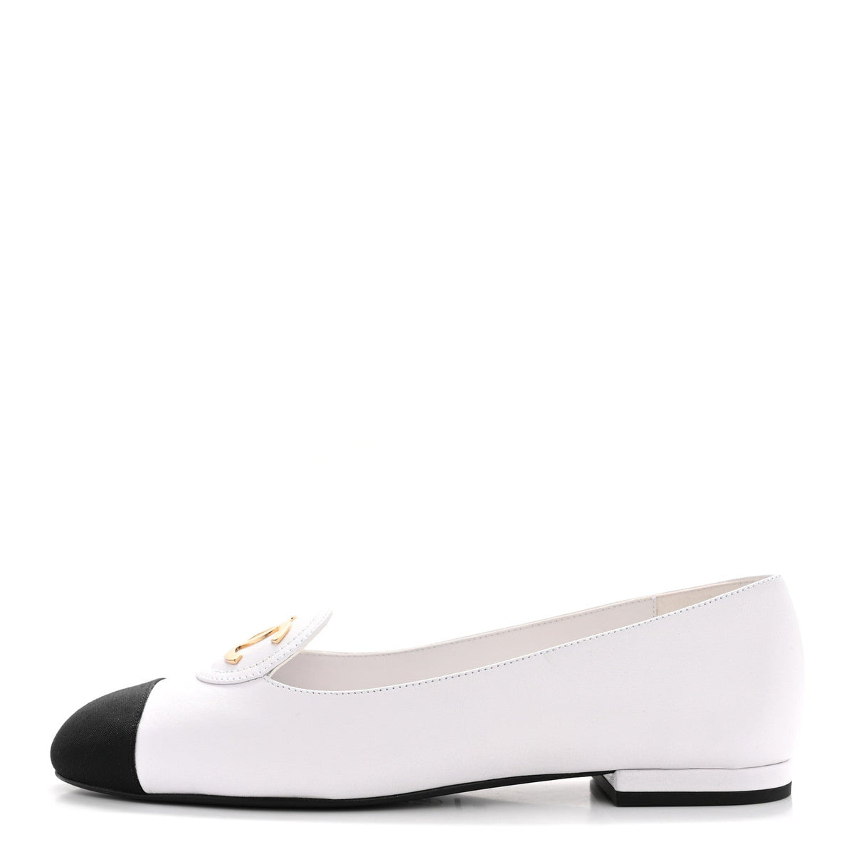 Calfskin Grosgrain Cap Toe CC Moccasin Loafers White Black