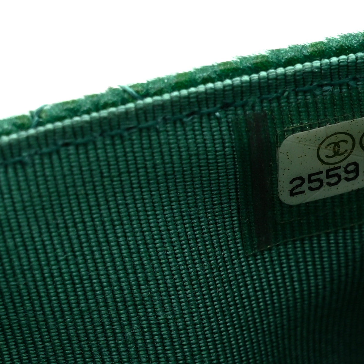 Quilted Caviar Wallet Bag - Green