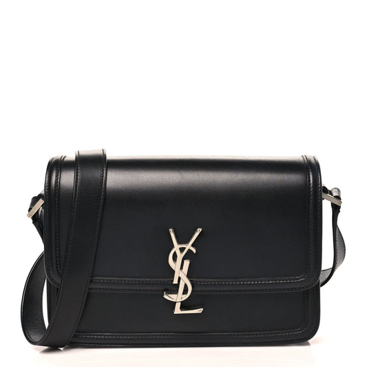 Medium Calfskin Satchel Bag - Black