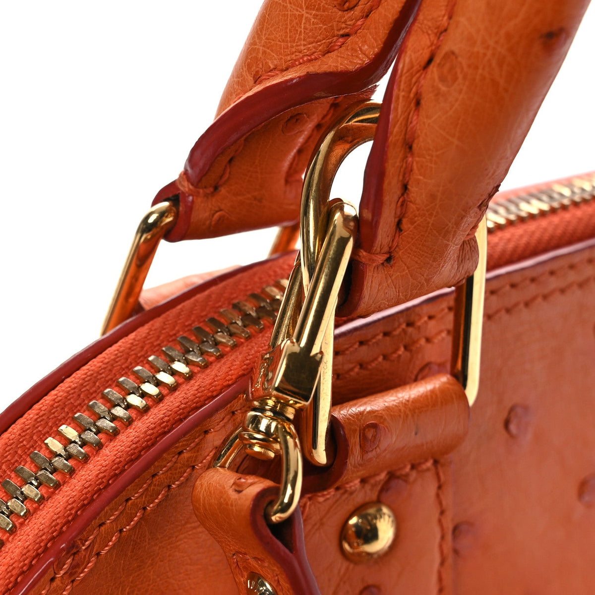 Ostrich Alma Bb Piment Handbag