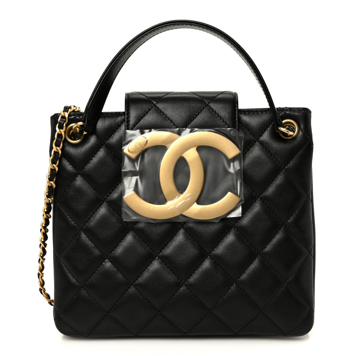 Quilted Lambskin Shoulder Bag - Black