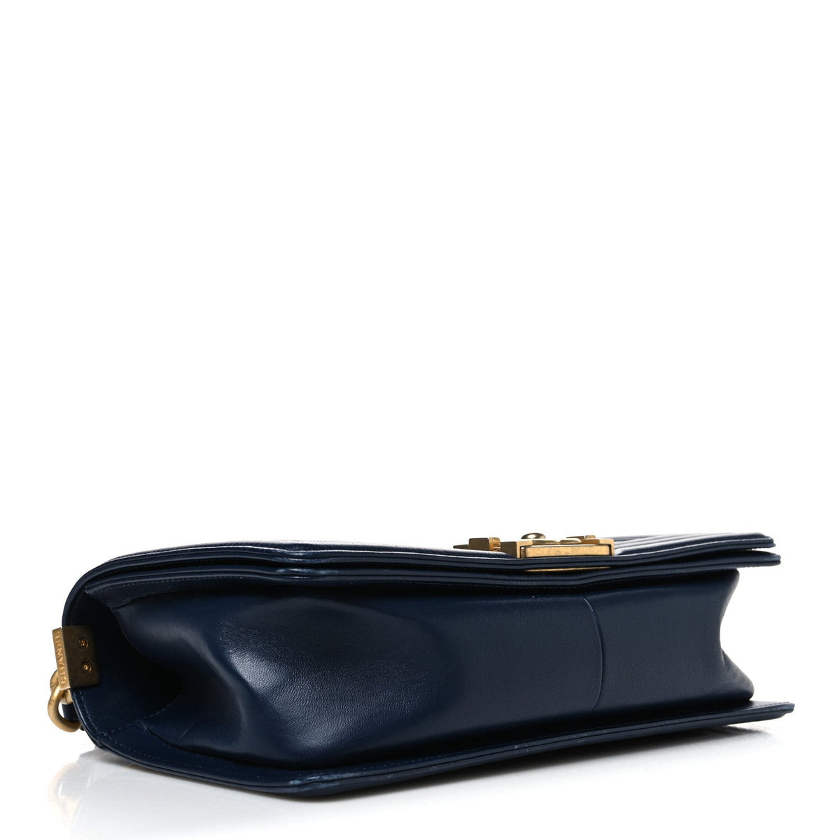 Medium Quilted Lambskin Flap Shoulder Bag - Dark Navy