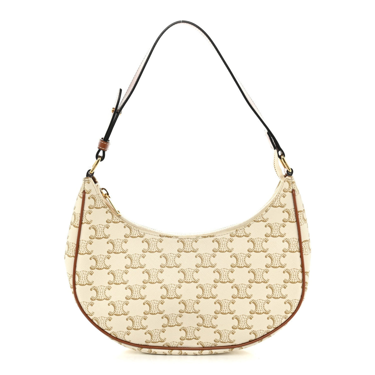 Calfskin Canvas Shoulder Bag - White