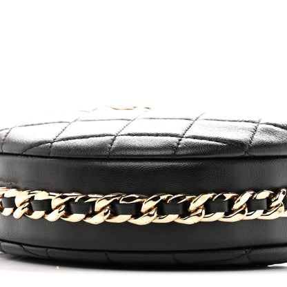 Quilted Lambskin Hobo Bag - Black