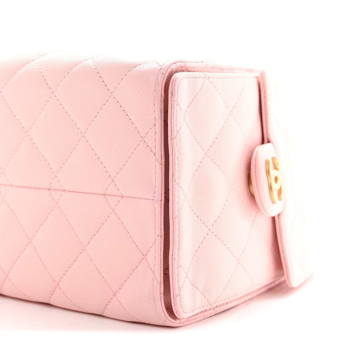 Small Quilted Caviar Handbag - Pink