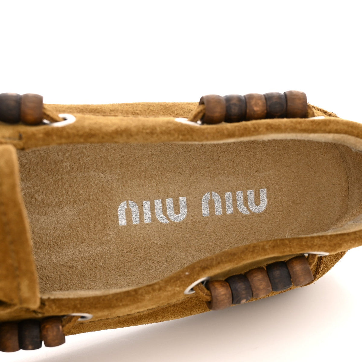 Miu Miu Suede Women's Tassel Loafers 36 Olive Green