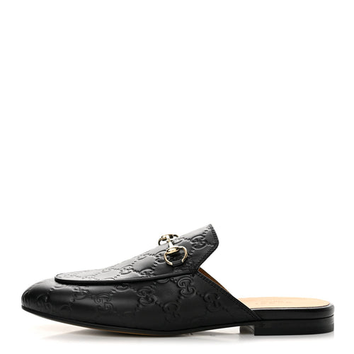 Glamour Calfskin Ssima Princetown Slippers Black