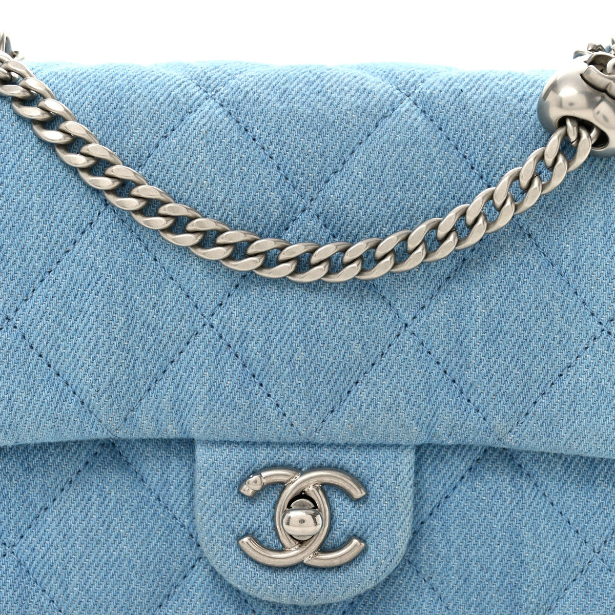 Mini Quilted Flap Shoulder Bag - Blue