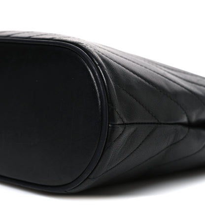 Quilted Lambskin Tote Bag - Black