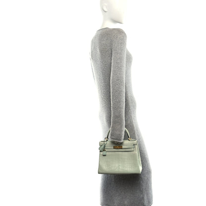 Matte Alligator Kelly Retourne 28 Vert D Handbag