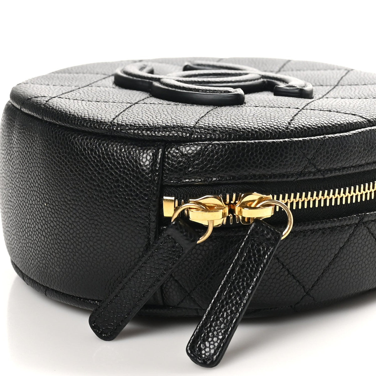 Small Quilted Caviar Handbag - Black