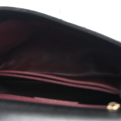 Mini Quilted Caviar Flap Shoulder Bag - Black
